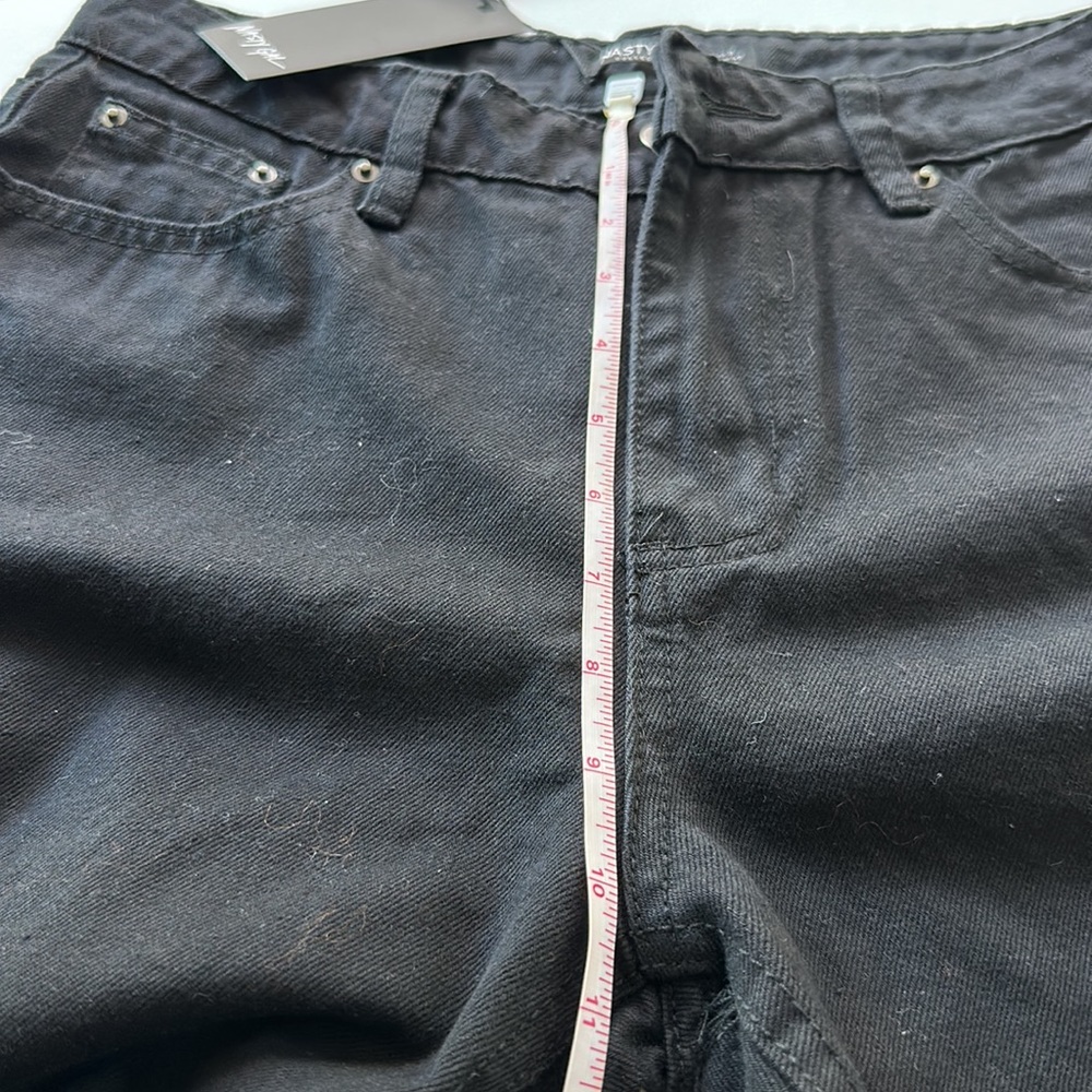 Nasty Gal Black Cropped Straight Leg Jeans Size 8 - Picture 5 of 8